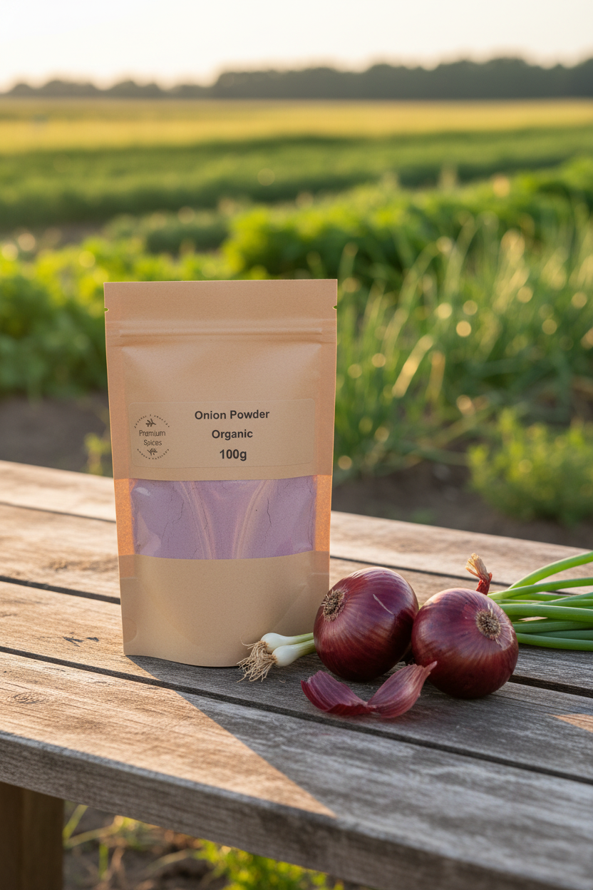 Premium Organic Onion Powder - 100% Certified Organic - Lifestyle Shot