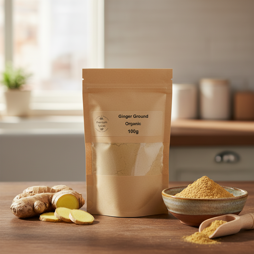 Premium Organic Ginger Ground - 100% Certified Organic - Lifestyle Shot