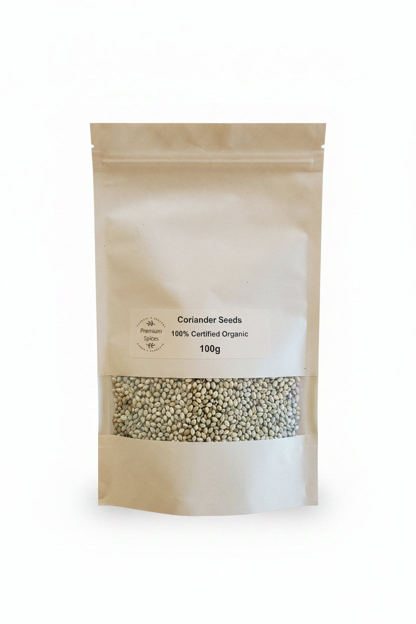 Premium Organic Coriander Seeds - 100% Certified Organic - Lifestyle Shot
