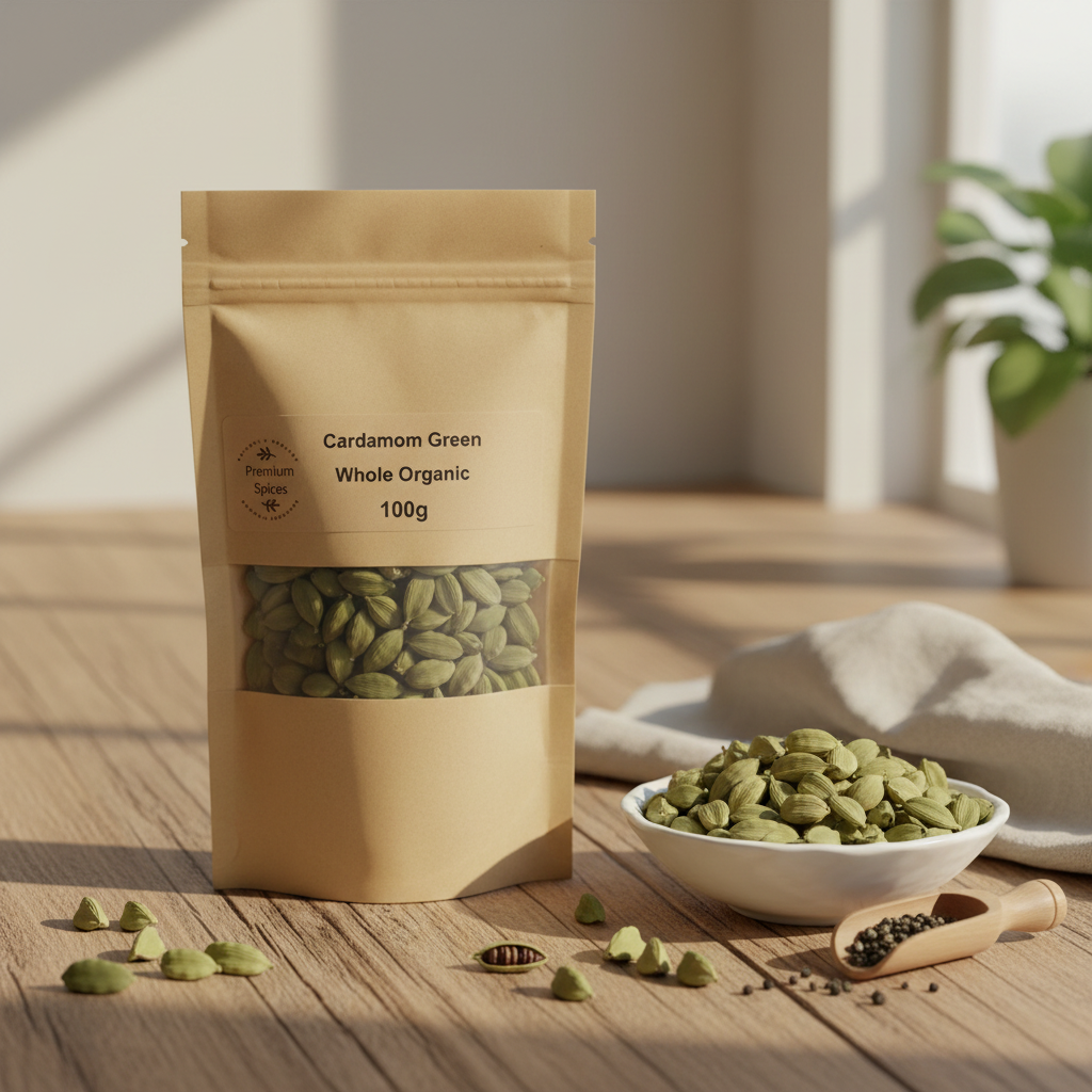 Premium Organic Cardamom Green Whole - 100% Certified Organic - Lifestyle Shot