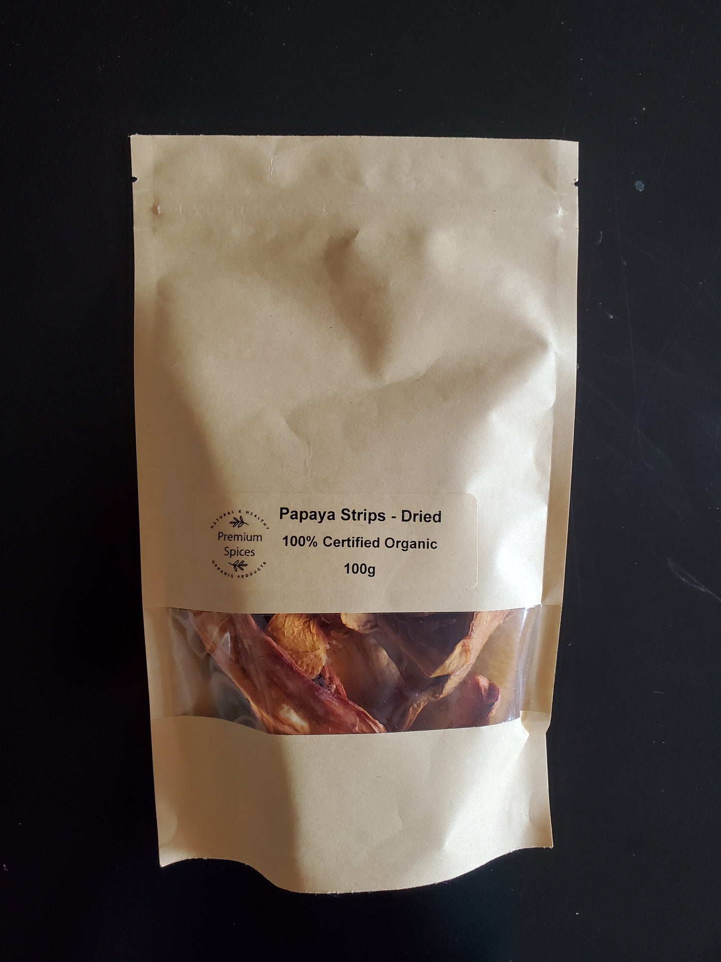 Premium Organics Papaya Strips – Dried 100% Certified Organic