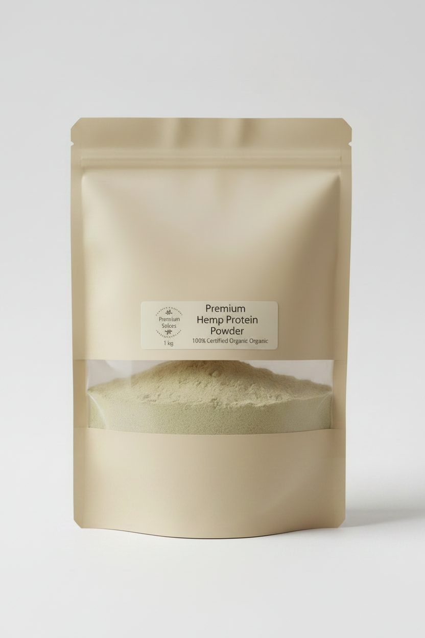 Premium Hemp Protein Powder - 100% Certified Organic - Close Up View