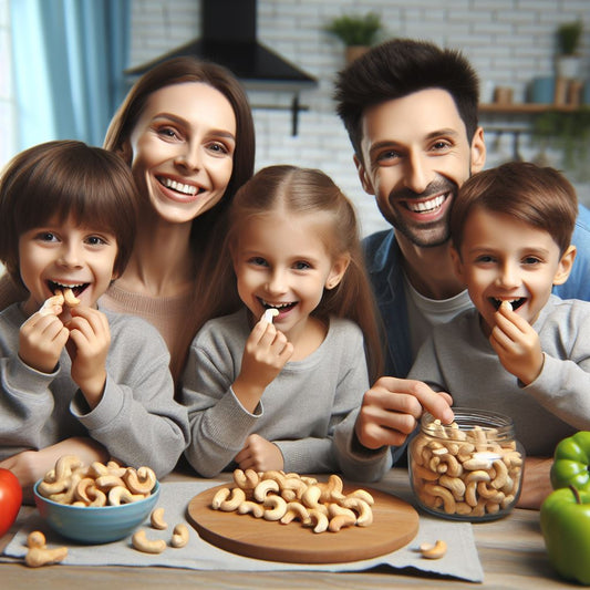 Family eating Cashews NZ