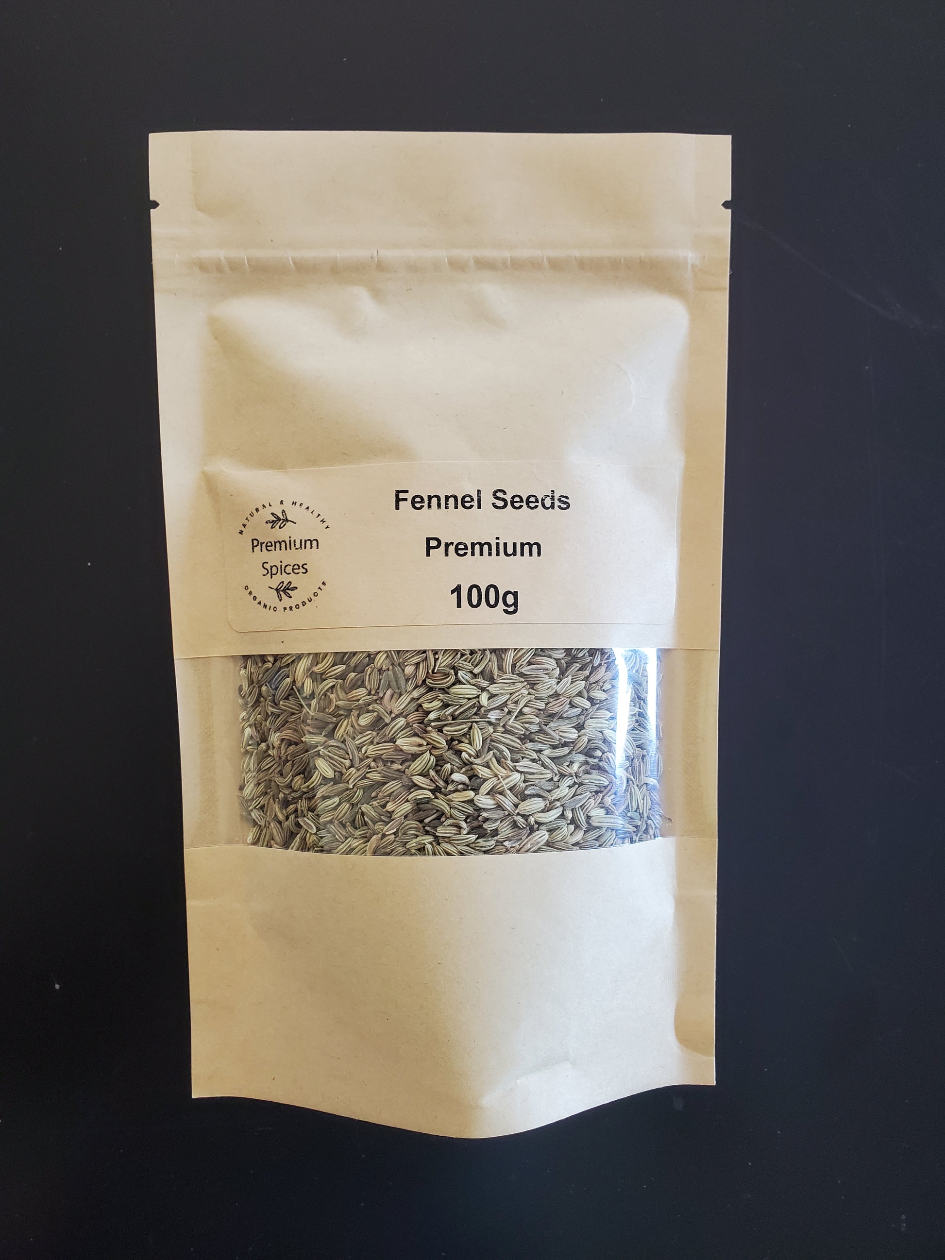 Fennel Seeds NZ | Fennel Herbs | Indian Spices SHowing nice eco friendly 100g bag of the fennel seed