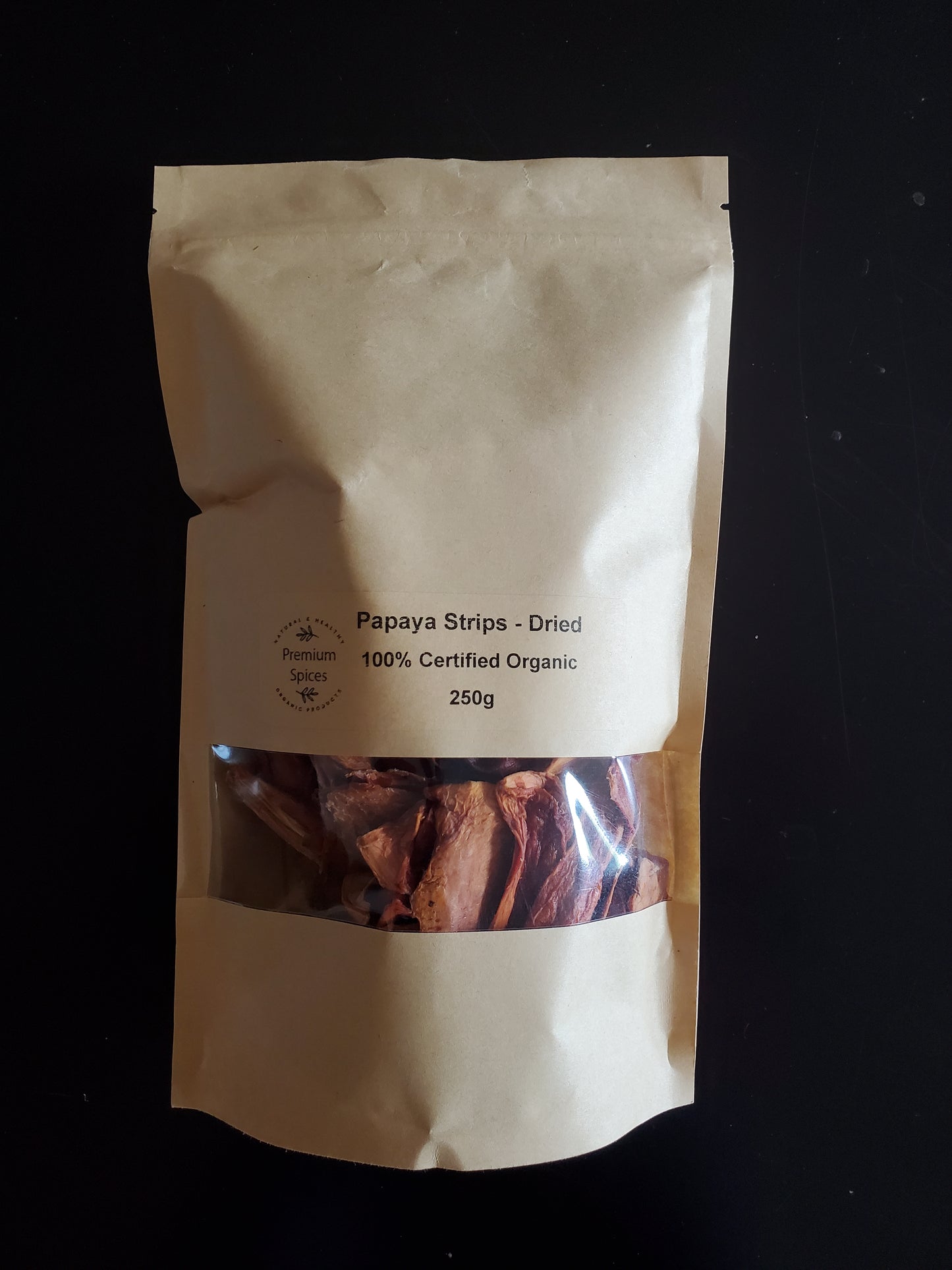 Premium Organics Papaya Strips – Dried 100% Certified Organic