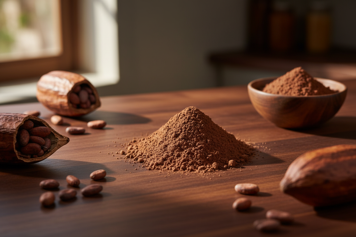   Premium Organic Raw Cacao Powder - 100% Certified Organic Cold-Pressed - Superfood Chocolate Powder - Buy Online NZ - Premium Spices