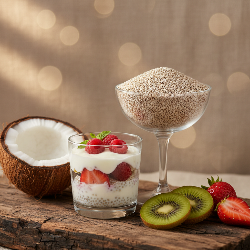 Premium Organic White Chia Seeds - 100% Certified Organic, available in 500g, 1kg and 5kg from Premium Spices NZ