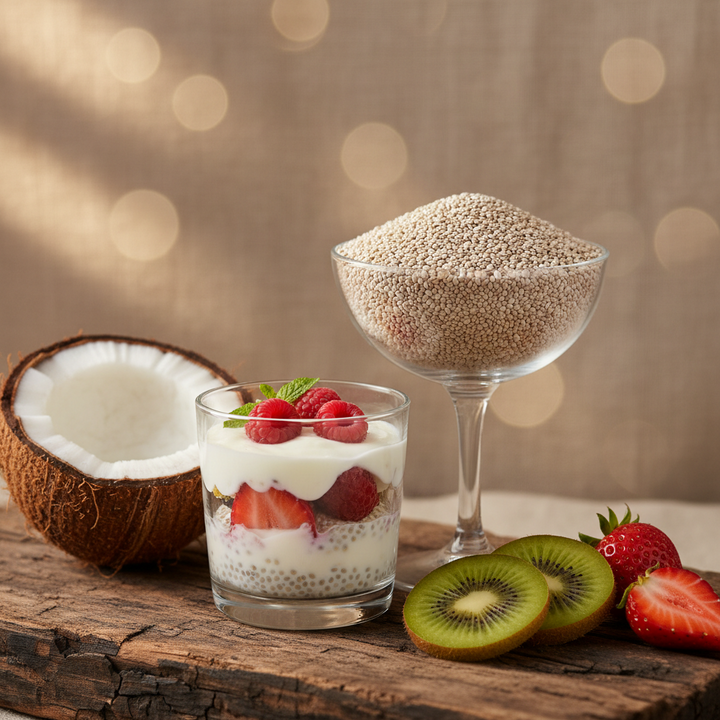 Premium Organic White Chia Seeds - 100% Certified Organic, available in 500g, 1kg and 5kg from Premium Spices NZ